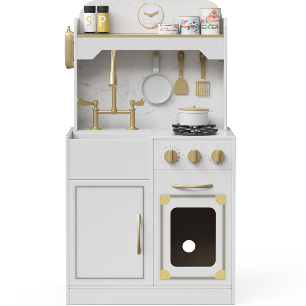 Teamson Kids - Play Kitchen - White - Gold Hardware