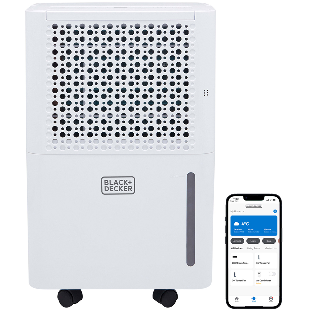 Black+Decker 12L Smart Dehumidifier with 24H Timer and 2.1L Water Tank