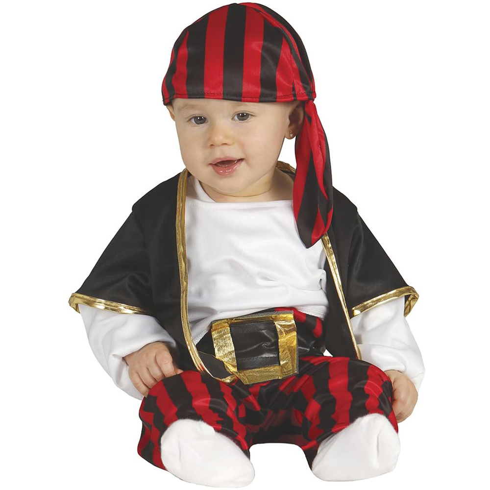 Fiestas Guirca Black and Red Toddler Baby Pirate Costume 18 to 24 Months