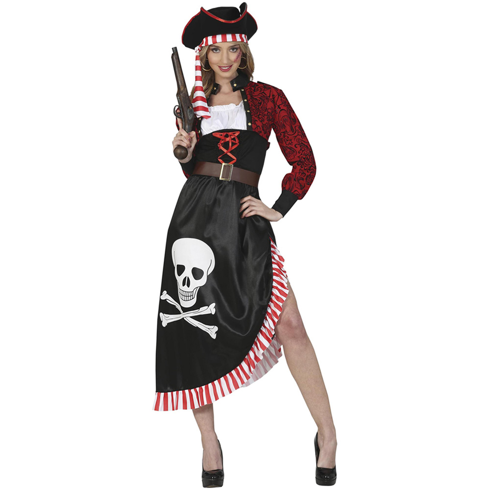 Fiestas Guirca Adult Black and Red Pirate Costume 38 to 40 Years