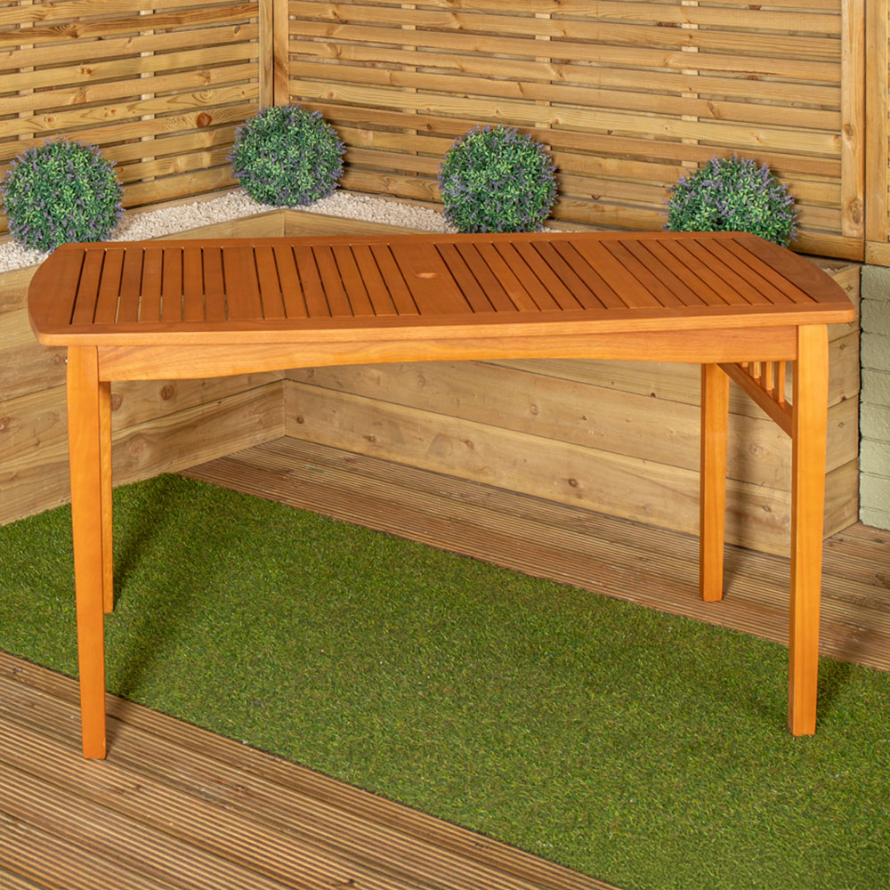 Samuel Alexander Kapalua 4 Seater Rectangular Wooden Slatted Top Outdoor Dining Table