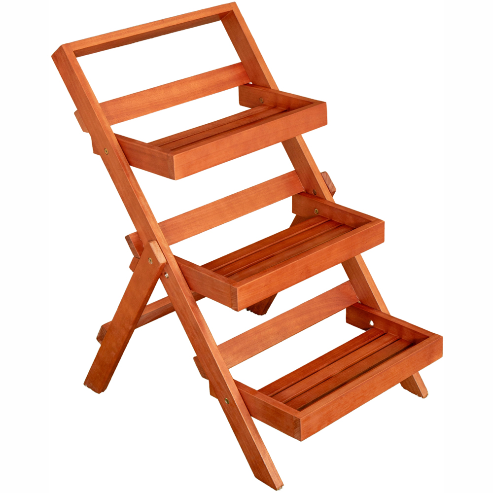 Samuel Alexander 3 Shelf Wooden Foldable Plant Display Stand