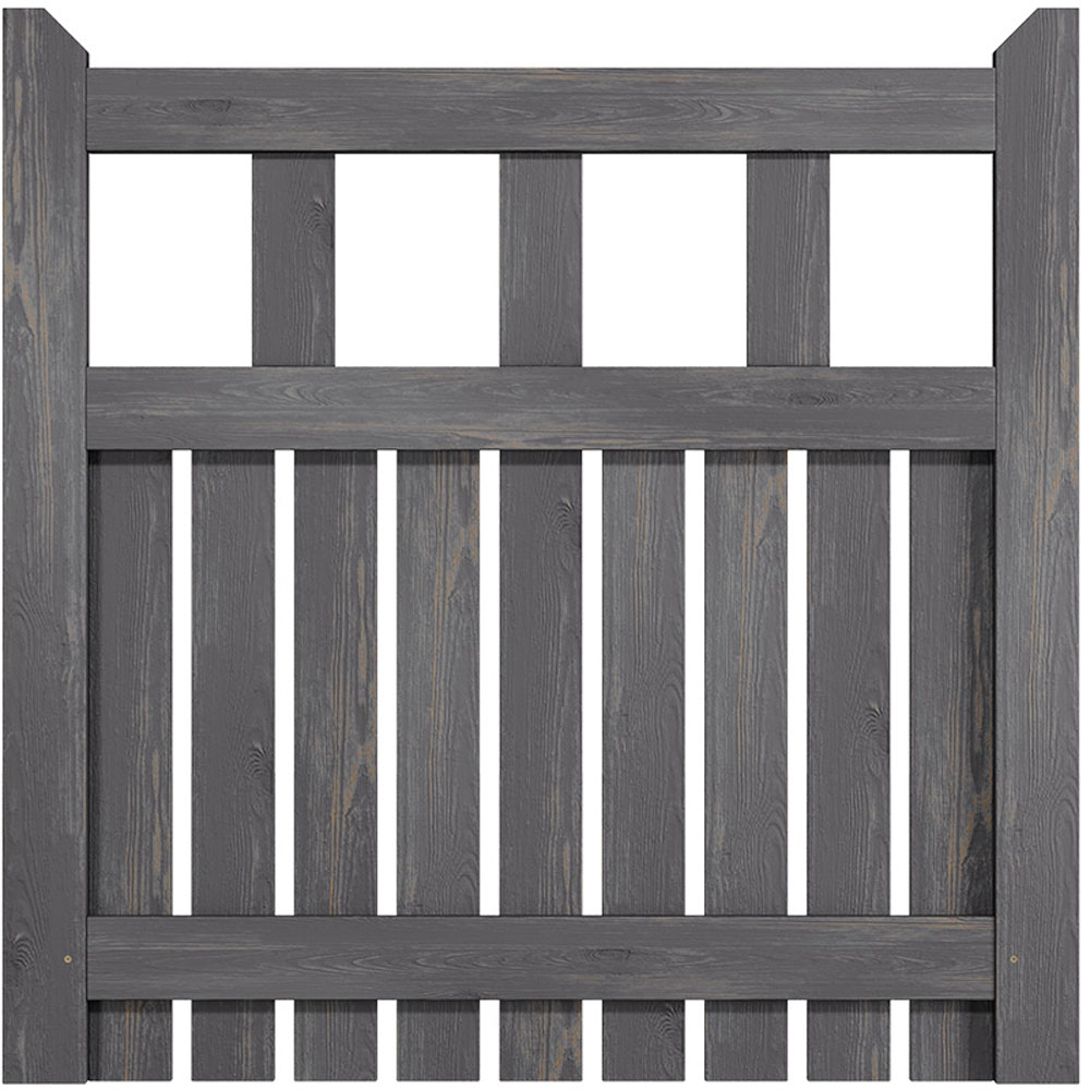 Living and Home 90 x 90cm Grey Wooden Garden Fence Gate with Latch
