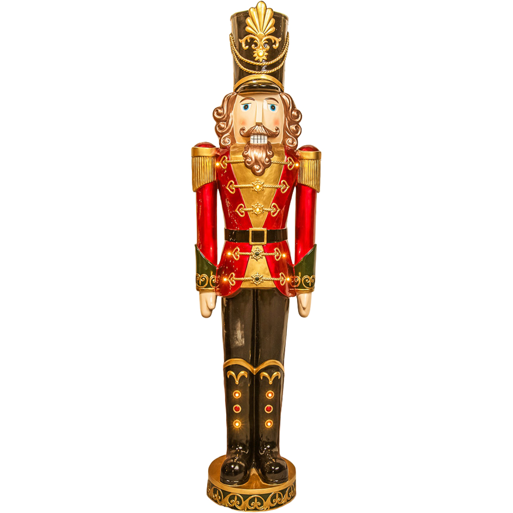 The Christmas Centre Red Black and Green LED Lights Traditional Nutcracker Soldier 5ft