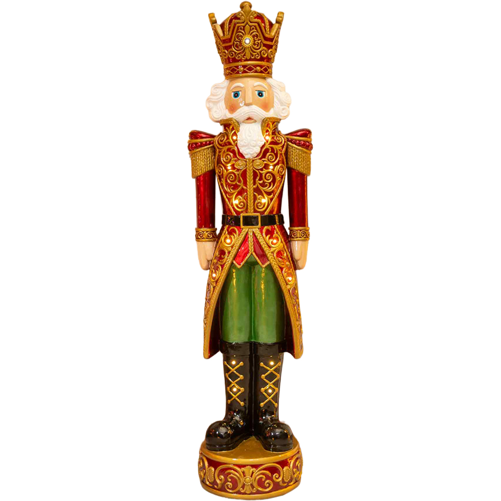 The Christmas Centre Red and Gold LED Lights Traditional Nutcracker King 5.5ft