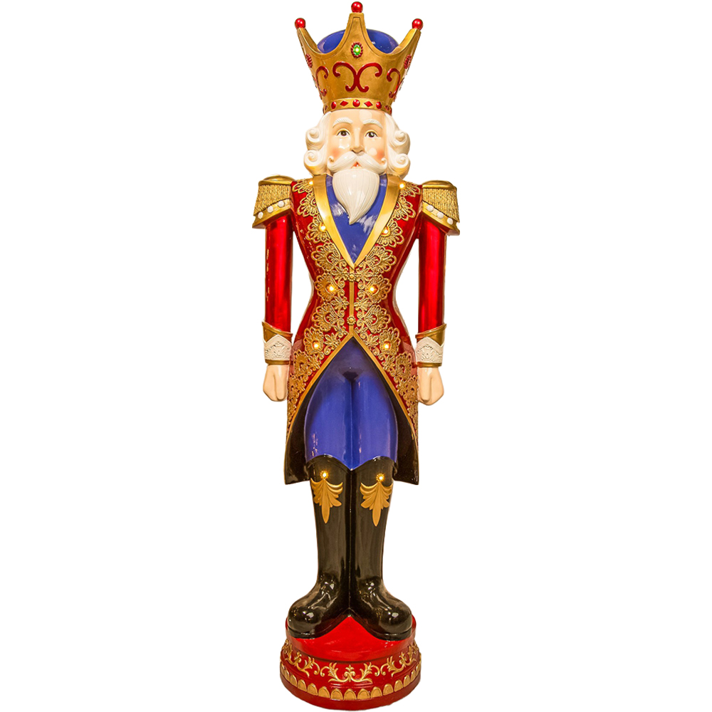 The Christmas Centre Red, Blue and Cream Traditional Nutcracker King 6ft