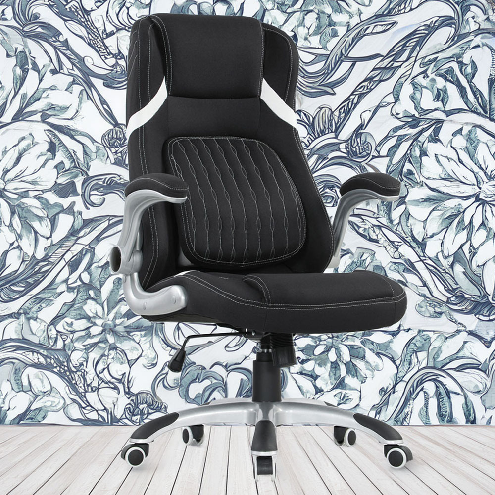 Vinsetto Black Fabric Tiltable Office Chair