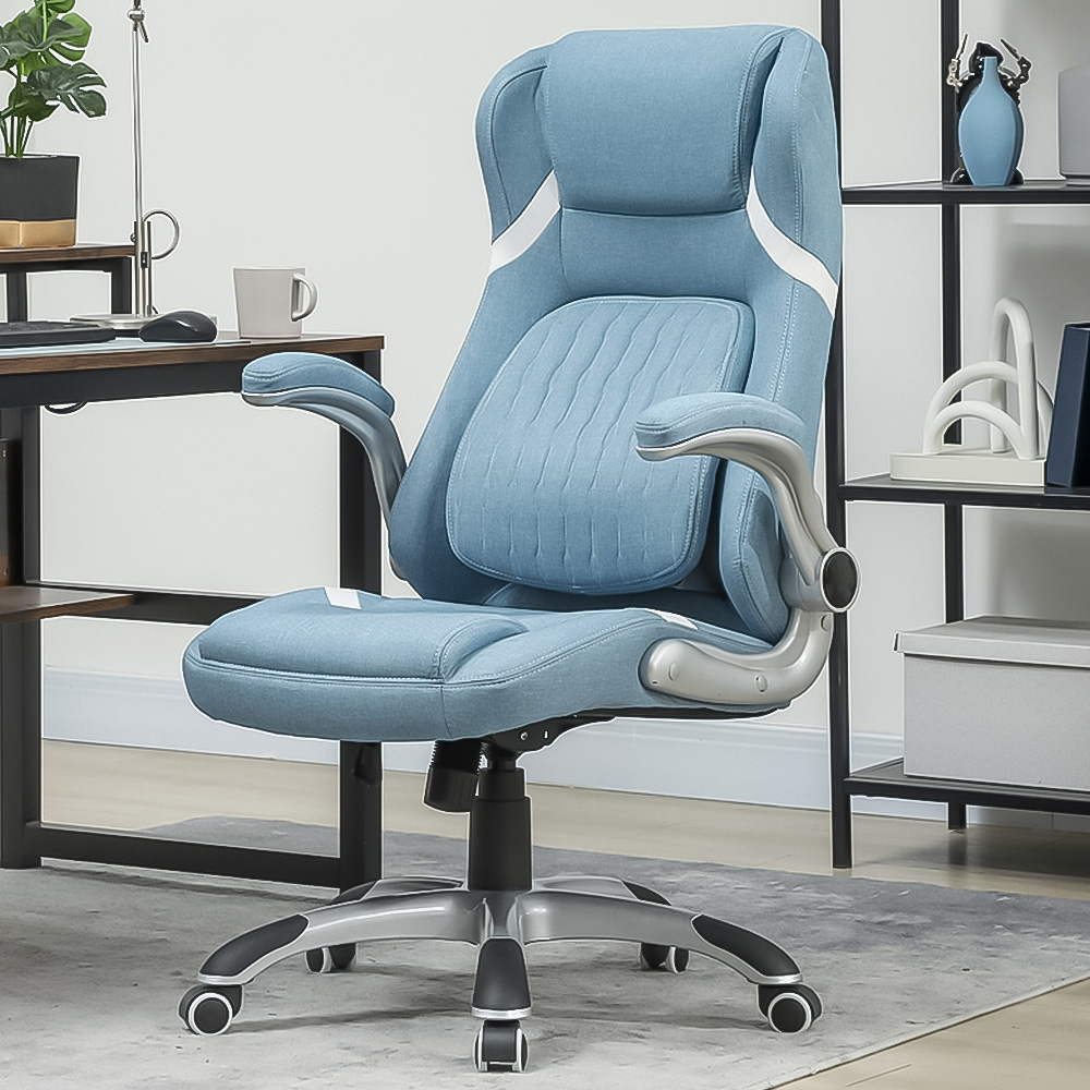 Vinsetto Blue Fabric Tiltable Office Chair