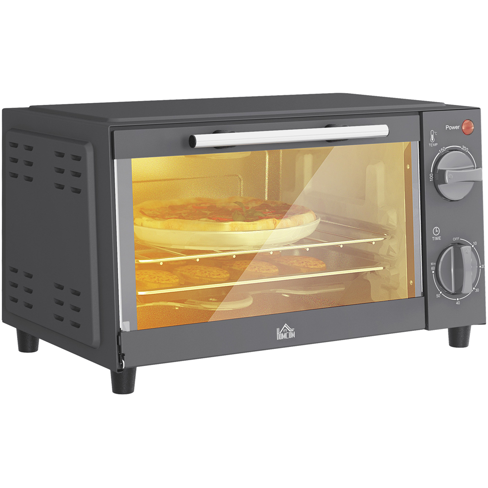 HOMCOM 9L Countertop Toaster Oven - Grey - 750W