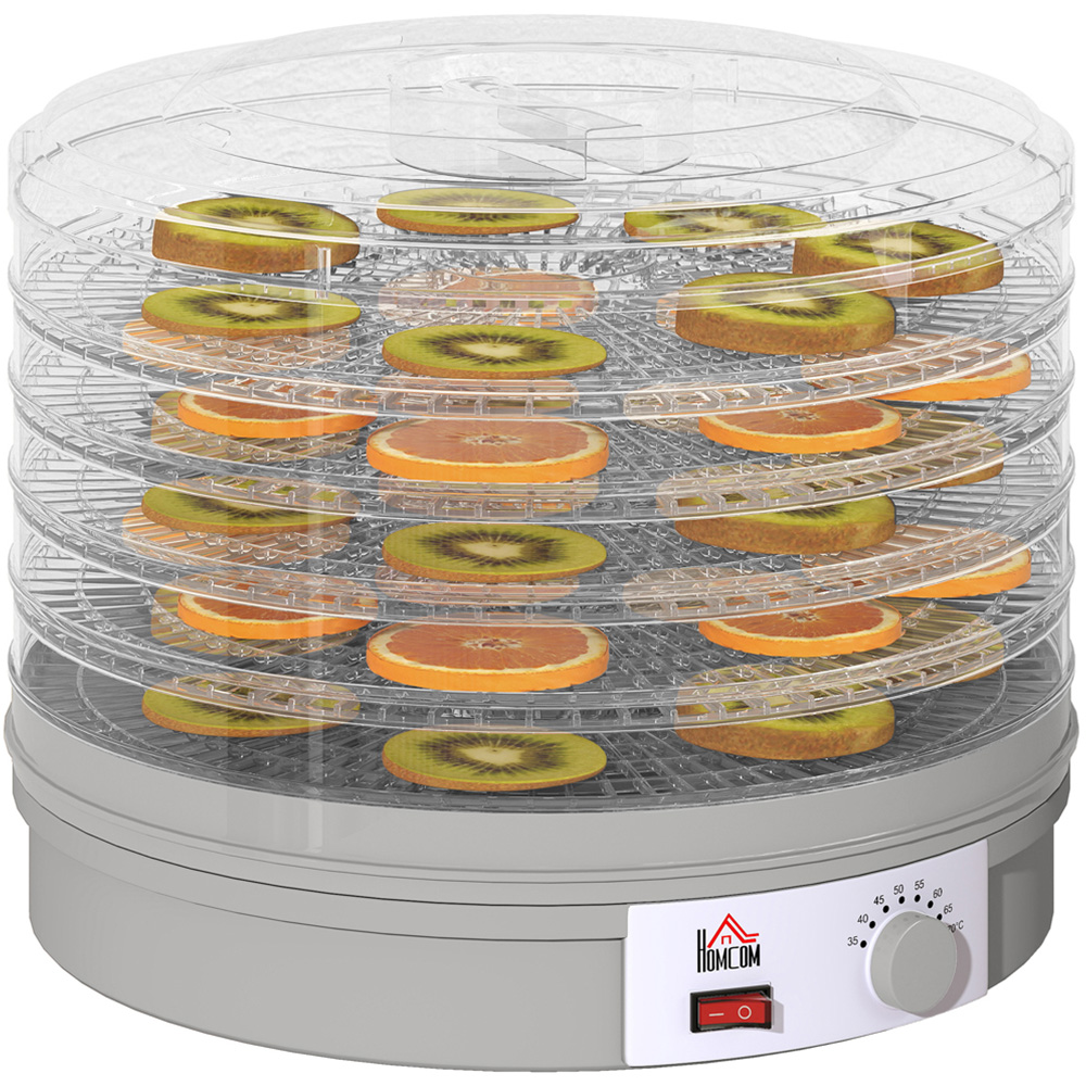HOMCOM 5 Tray Food Dehydrator - Grey - 800-144V70GY