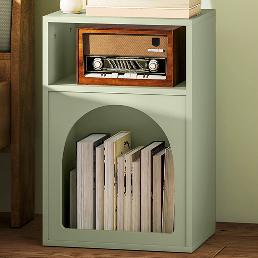 HOMCOM 2 Shelf Light Green Bedside Table