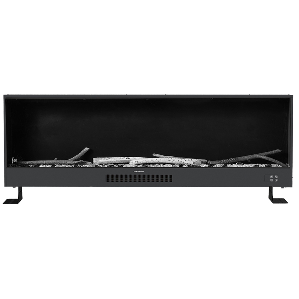 Living and Home Black Recessed Electric Fireplace with Remote Control