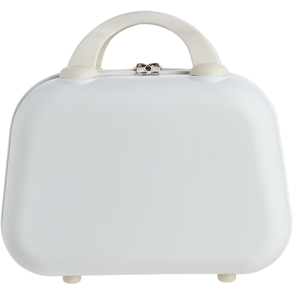 Living and Home White Portable Hard Shell Handheld Cosmetic Travel Case 30cm