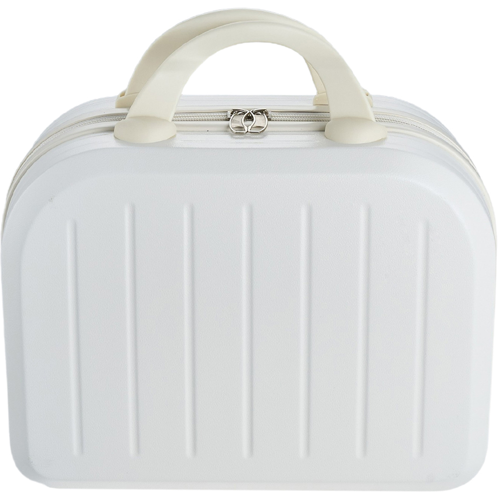 Living and Home White Portable Hard Shell Handheld Cosmetic Travel Case 32cm