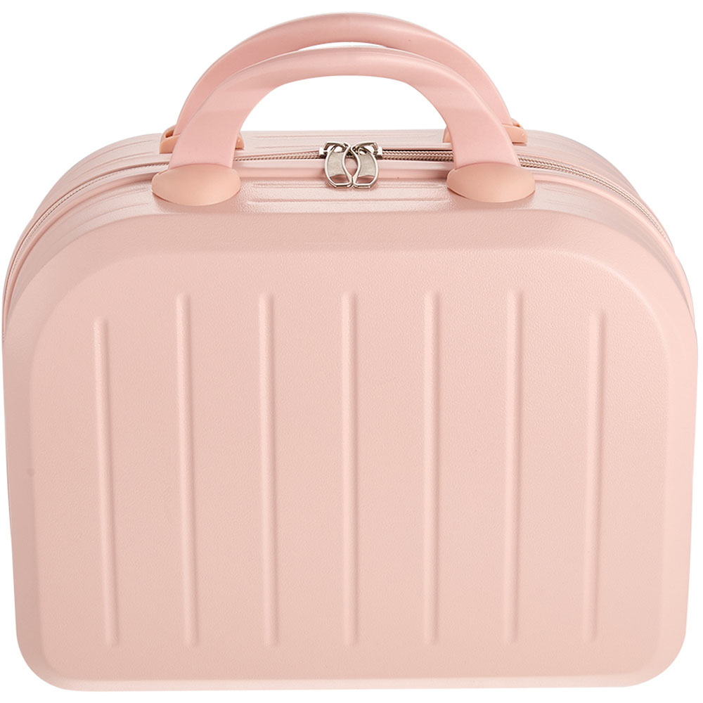 Living and Home Pink Portable Hard Shell Handheld Cosmetic Travel Case 32cm