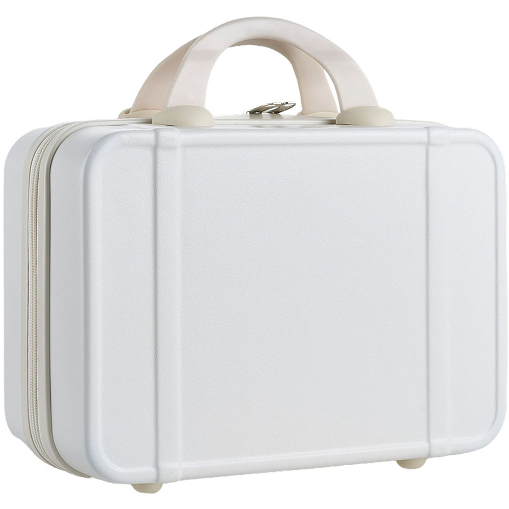 Living and Home White Portable Hard Shell Handheld Cosmetic Travel Case 31cm