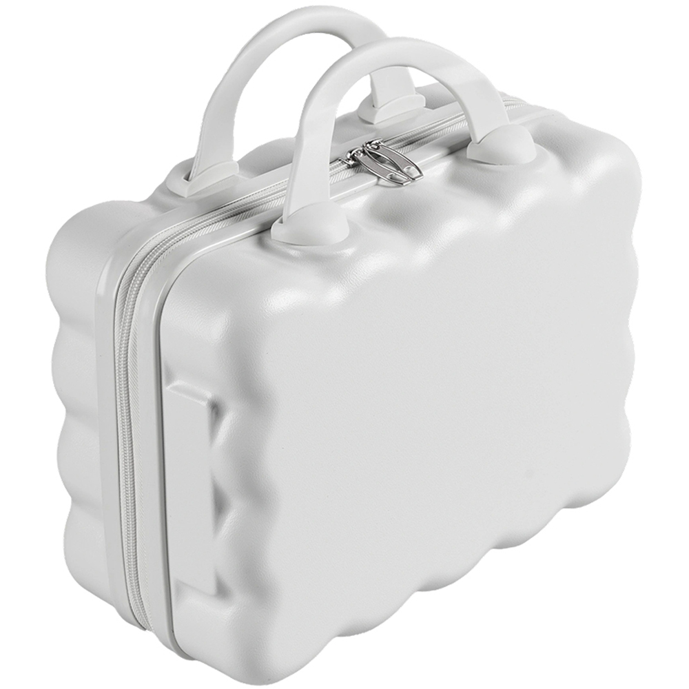 Living and Home White Portable Hard Shell Handheld Cosmetic Travel Case 31.2cm