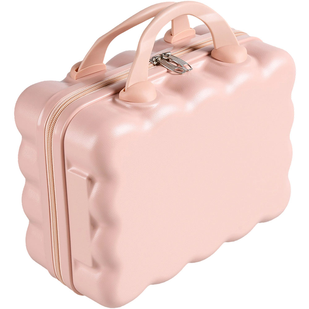 Living and Home Pink Portable Hard Shell Handheld Cosmetic Travel Case 31.2cm