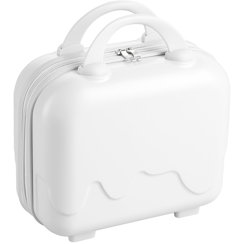 Living and Home White Portable Hard Shell Handheld Cosmetic Travel Case 27cm