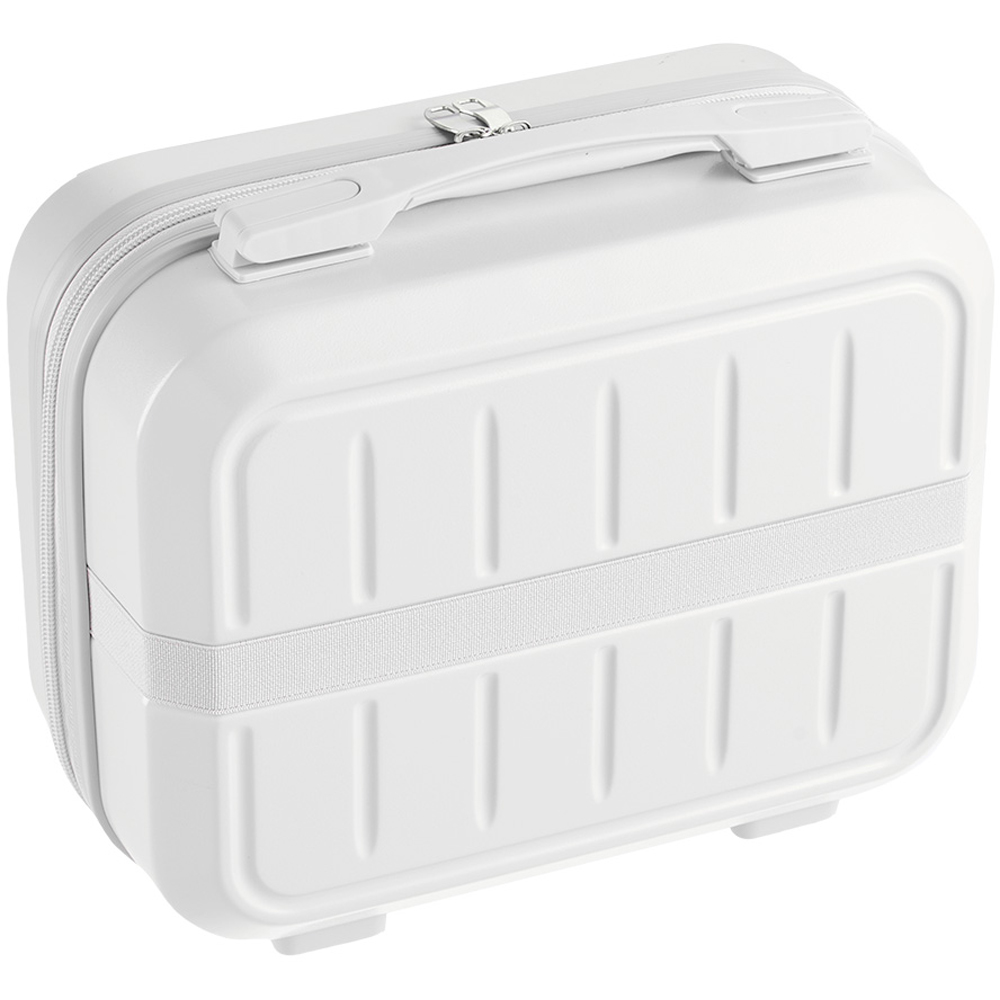 Living and Home White Portable Hard Shell Handheld Cosmetic Travel Case 28cm