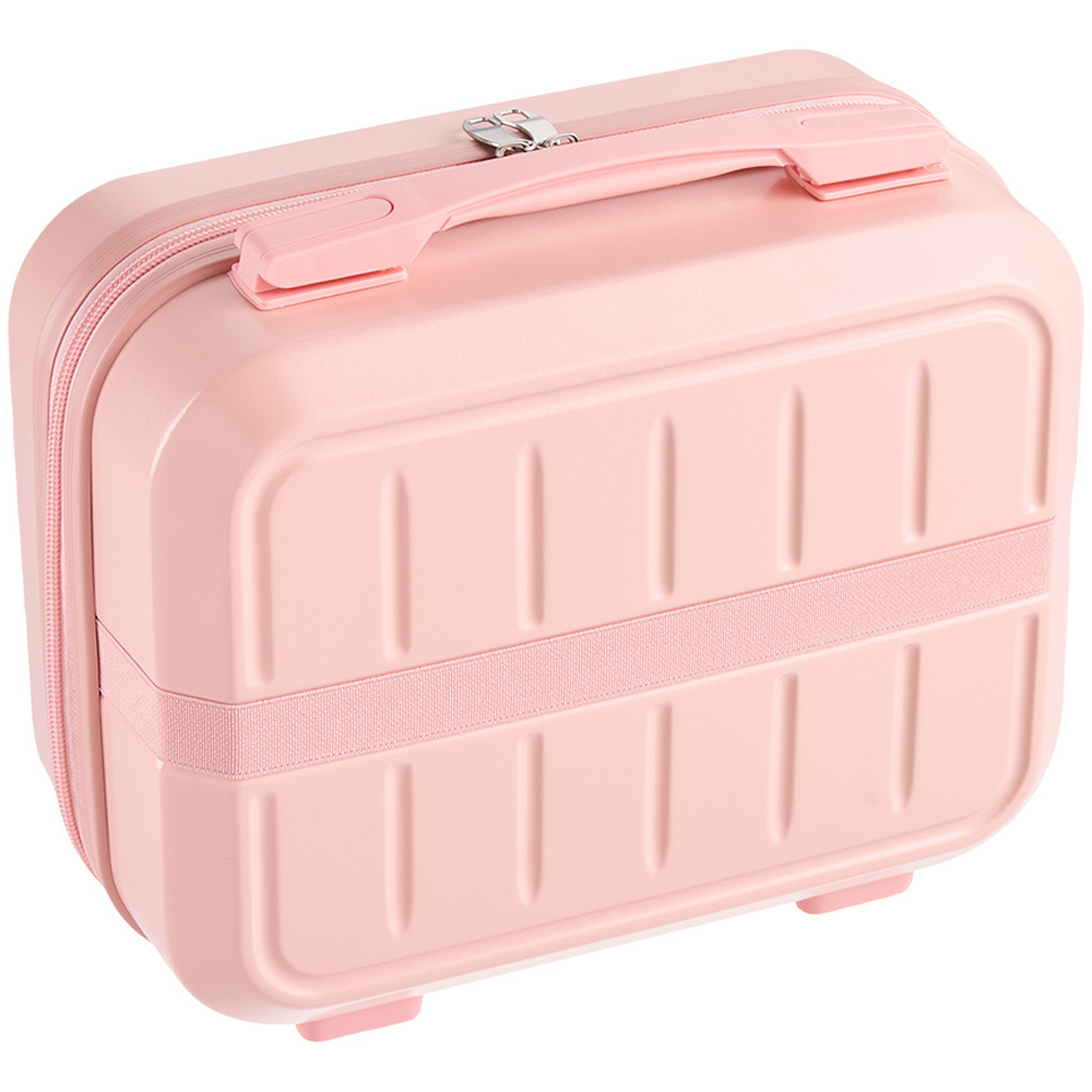 Living and Home Pink Portable Hard Shell Handheld Cosmetic Travel Case 28cm