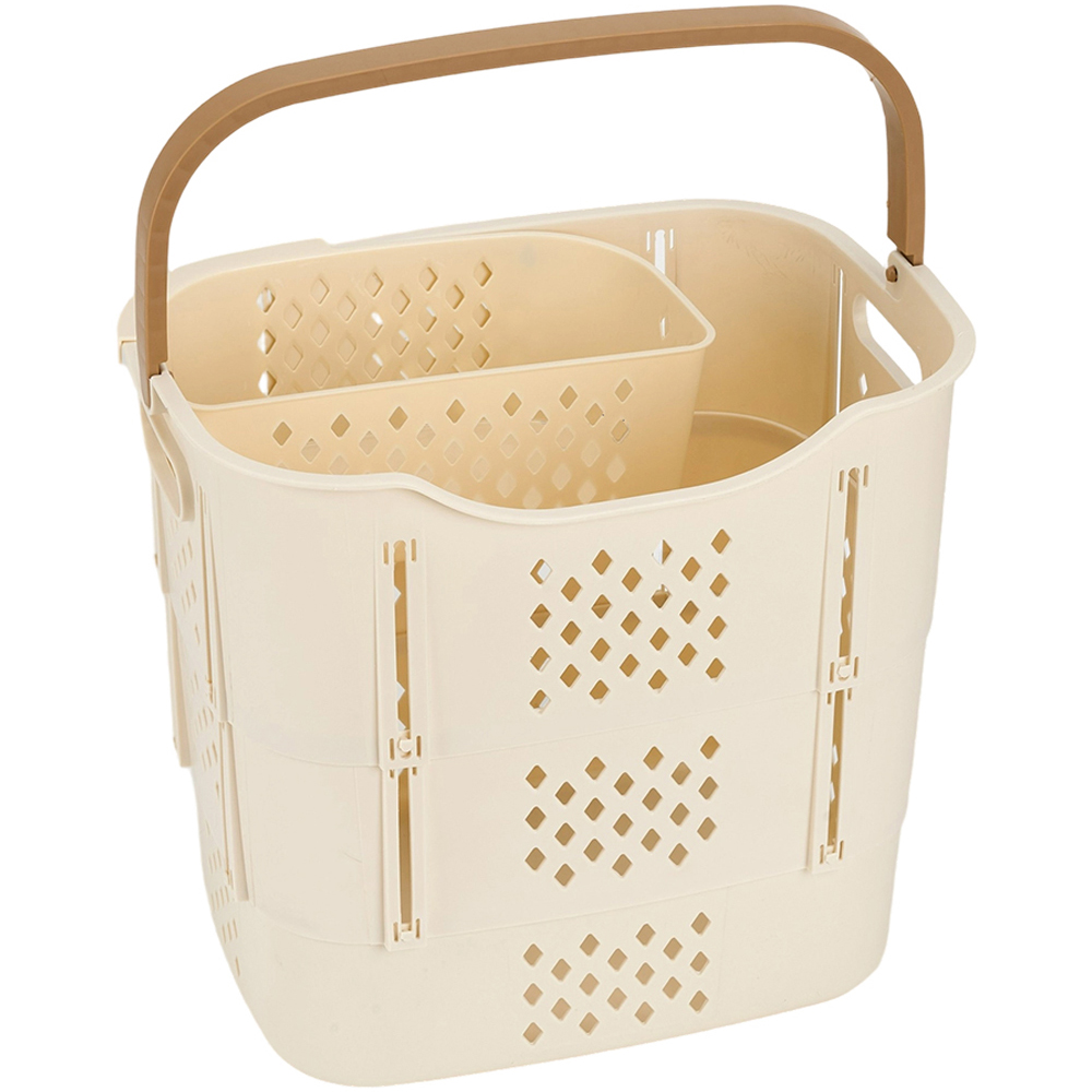 Living and Home Creamy White Large Freestanding Collapsible Portable Laundry Basket
