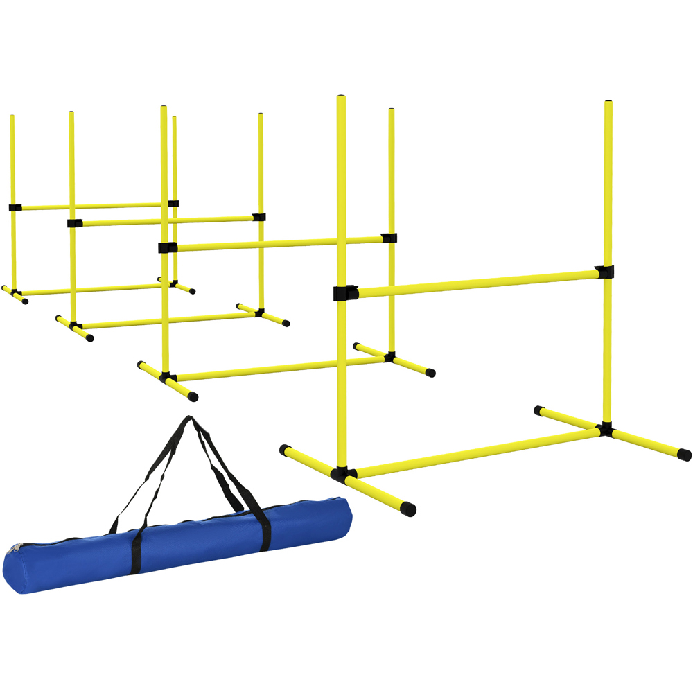 PawHut Yellow 4 Pieces Dog Agility Set with Carry Bag