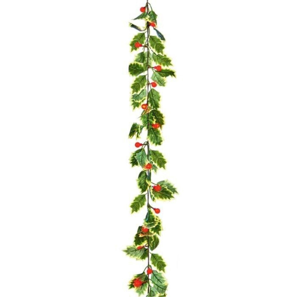 Samuel Alexander 40 Red LED Light Up Holly Christmas Garland with Red Berries 280cm