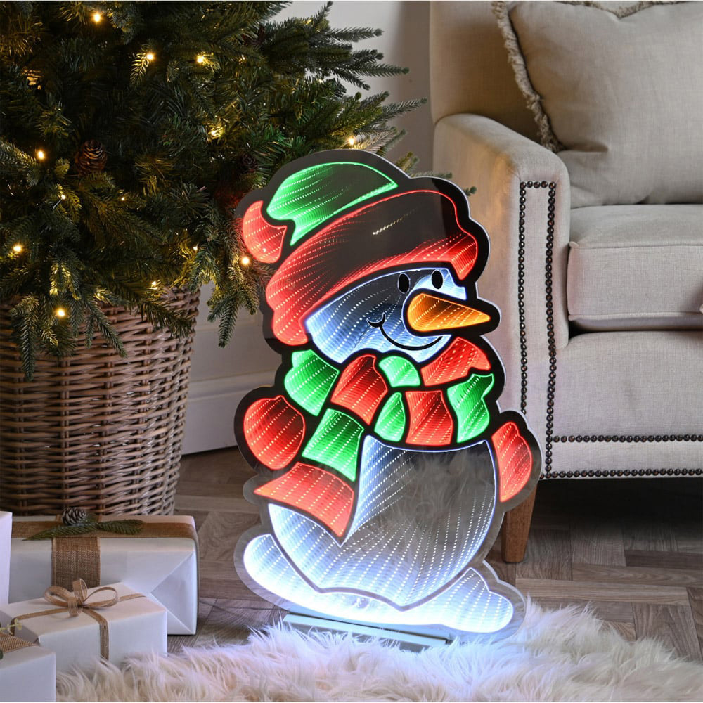 Samuel Alexander Red White and Green LED Light Up Snowman Infinity Christmas Decoration 60cm