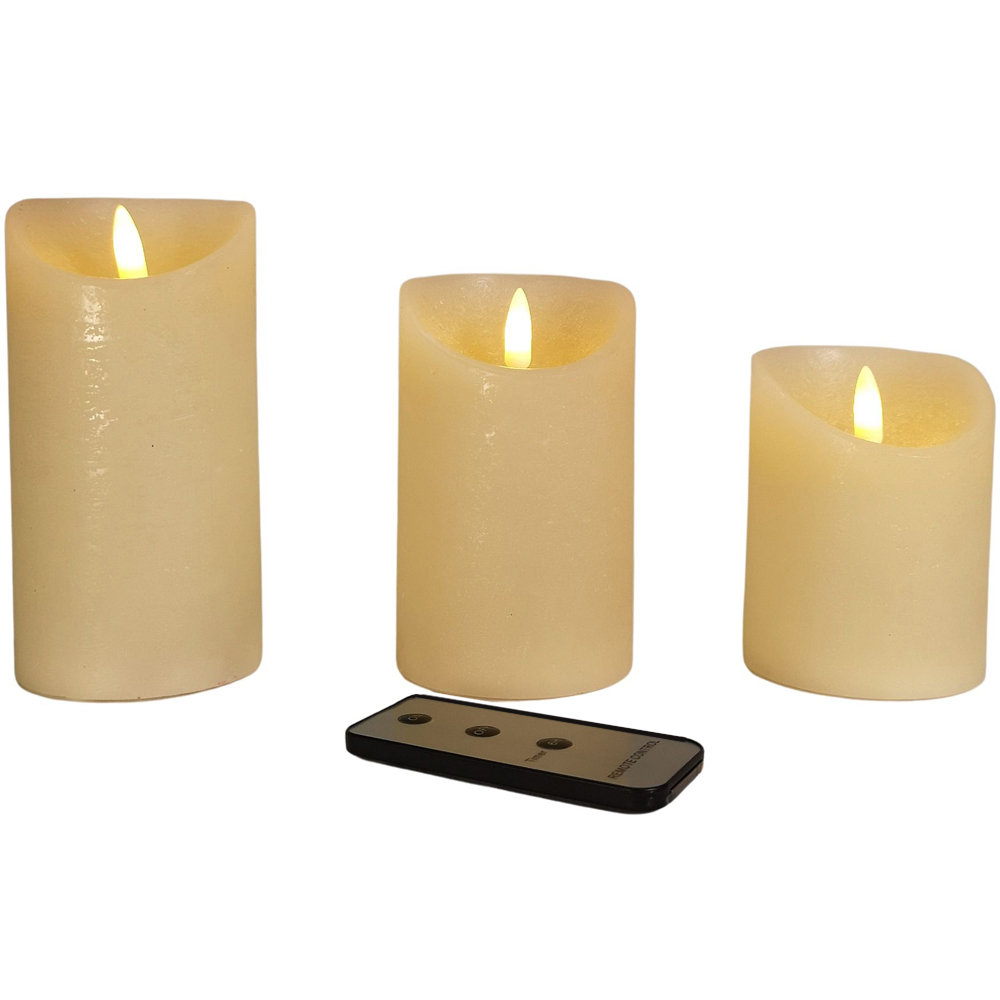 Samuel Alexander Flickering 3 Piece LED Christmas Candle Set with Timer
