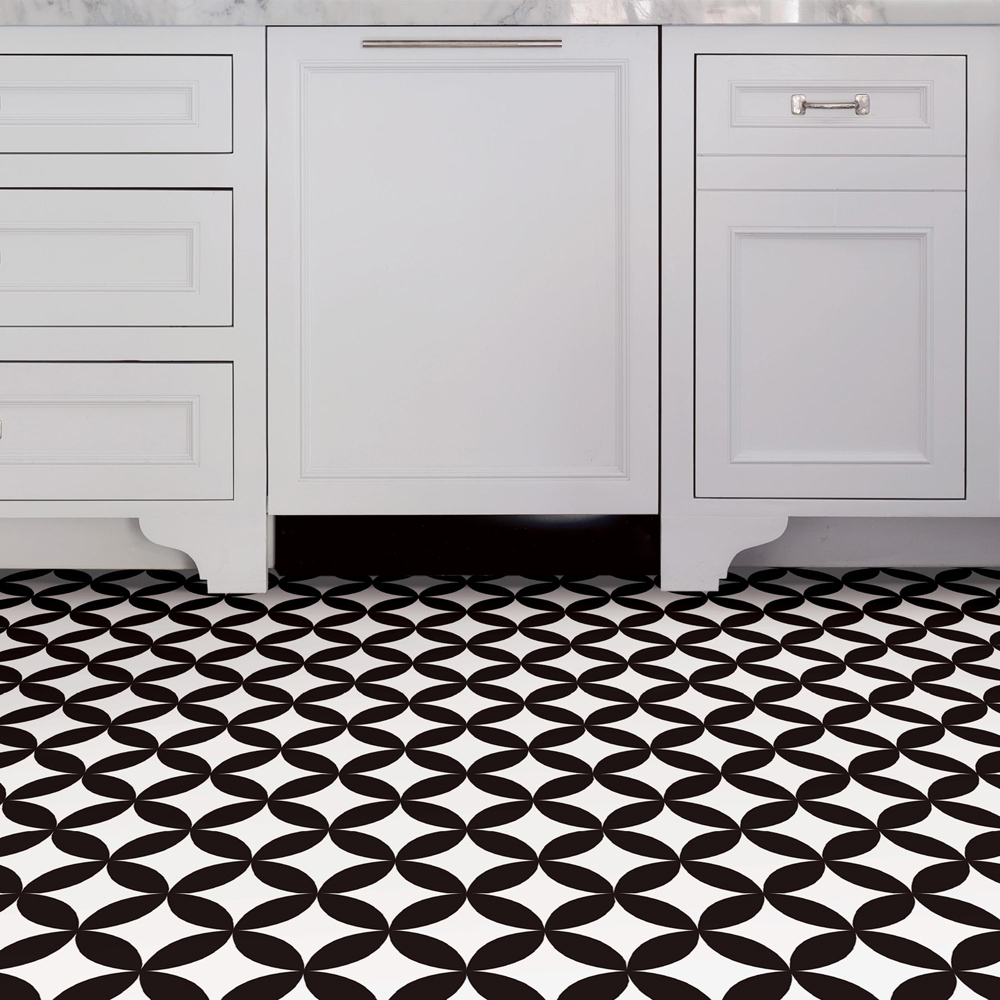 Floorpops Starlight Black and White Peel and Stick Floor Tile 30.48 x 30.48cm 10 Pack