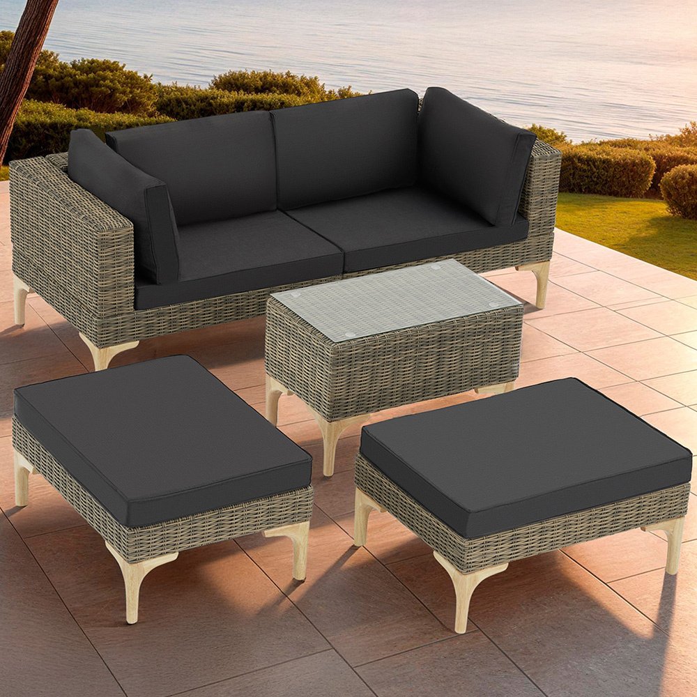 tectake Bellaria 4 Seater Nature Garden Furniture Set