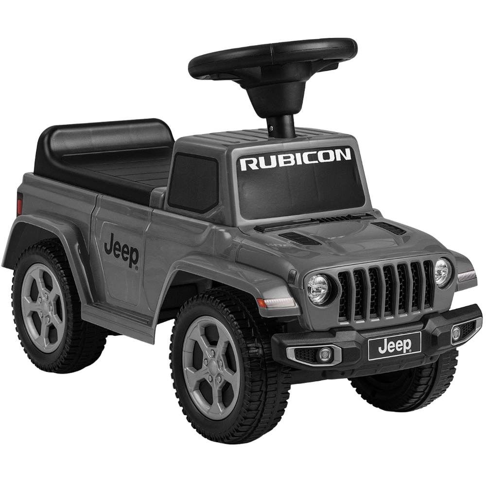 Costway Kids Grey Licensed Jeep Ride On Push Car with Steering Wheel and Engine Sound