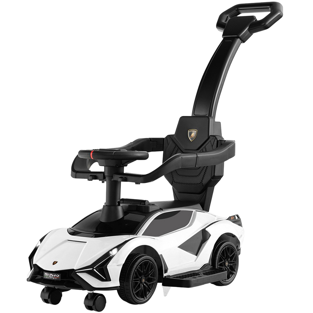 Costway Kids 3-in-1 White Ride On Push Car with Removable Guardrails and Handle