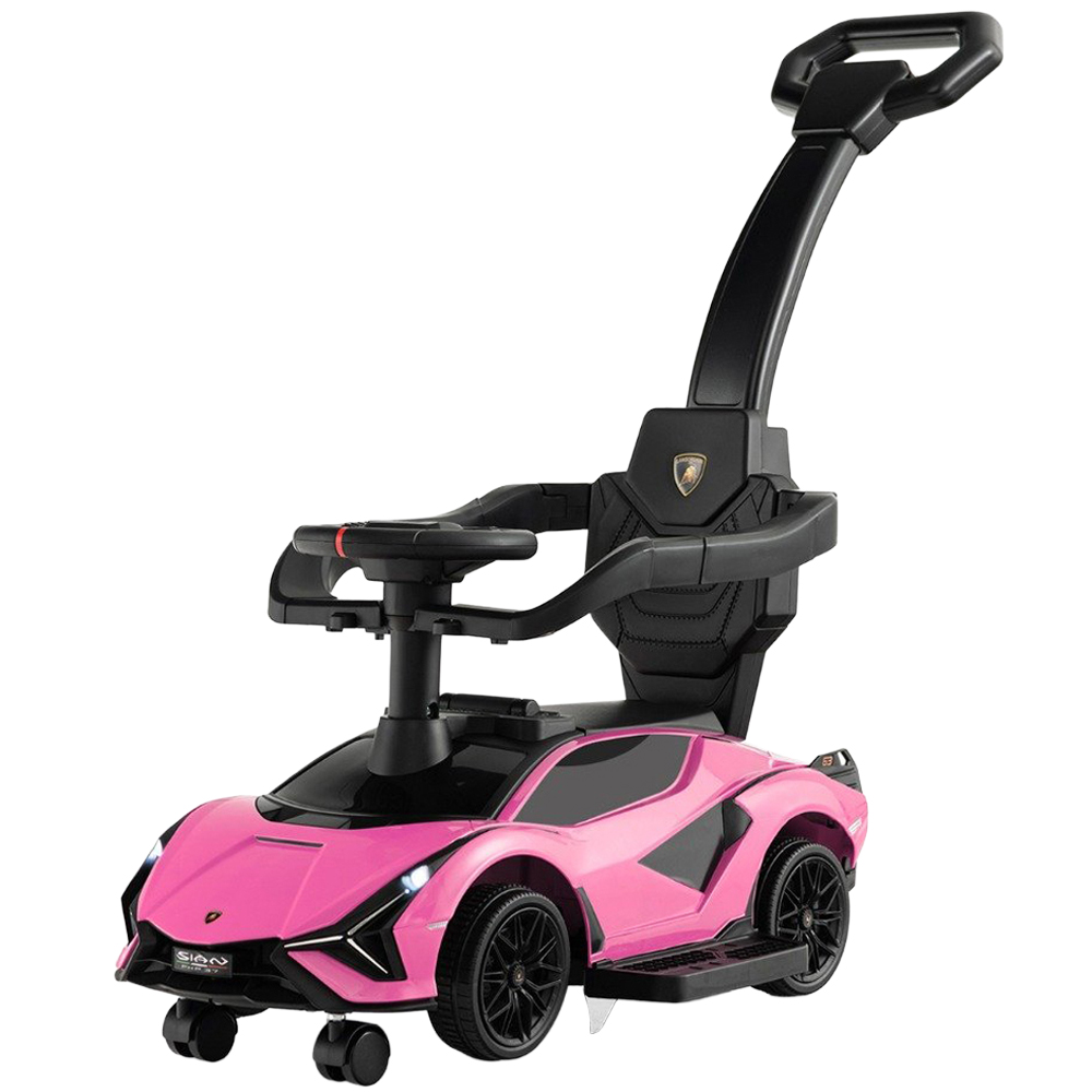 Costway Kids 3-in-1 Pink Ride On Push Car with Removable Guardrails and Handle