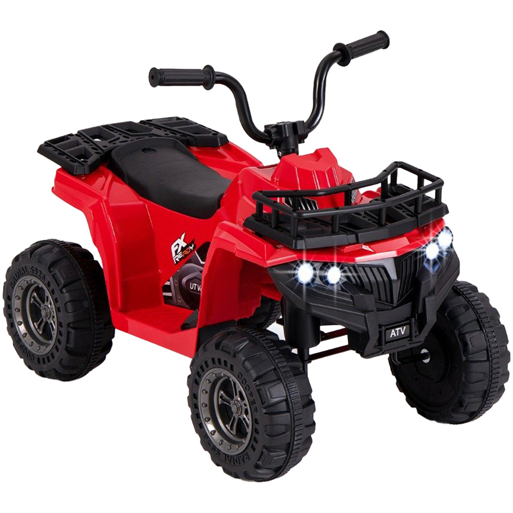 Costway Kids Red Ride On Quad Car with One Button Start and Tread Tyres 6V