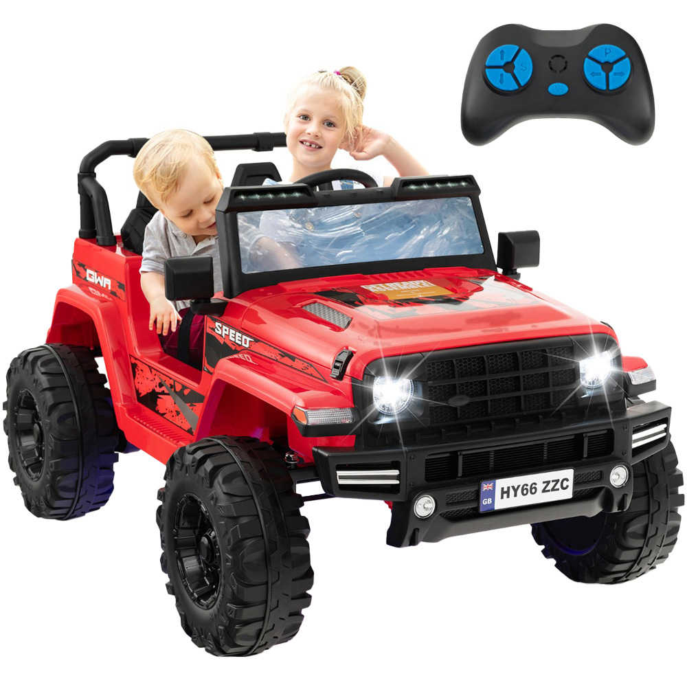 Costway Kids 2 Seater Red Ride On Car with Remote Control with LED Lights