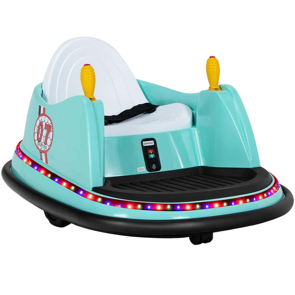 Costway Kids Green Ride On Bumper Car with Colourful Flashing Lights and Music 6V