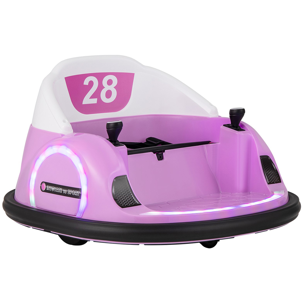 Costway Kids Pink Ride On Bumping Car with Flashing LED Lights 6V