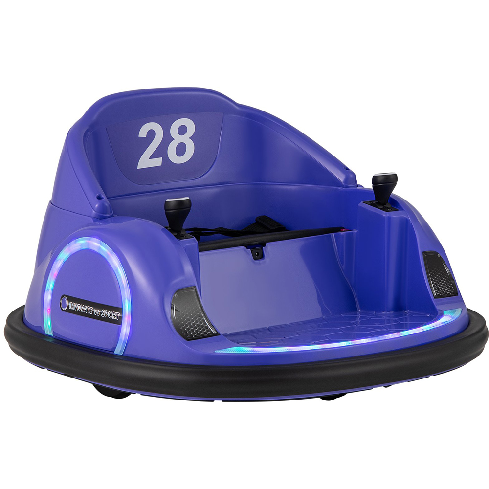 Costway Kids Purple Ride On Bumping Car with Flashing LED Lights 6V