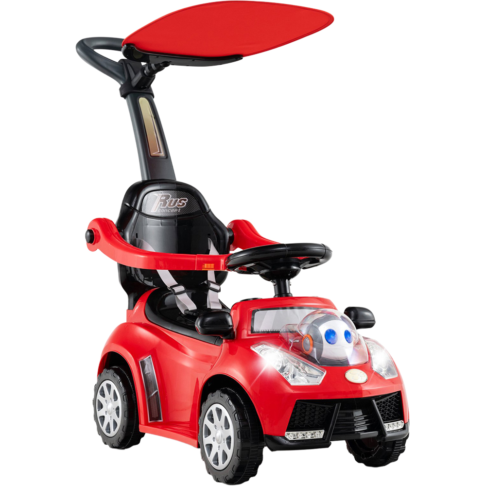 Costway 3-in-1 Toddlers Red Push Sliding Car with Seat Belt and Canopy