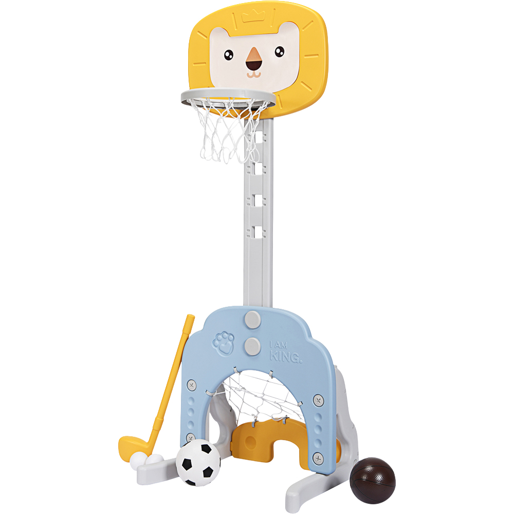Costway 3-in-1 Kids Yellow Adjustable Basketball Hoop Set Stand