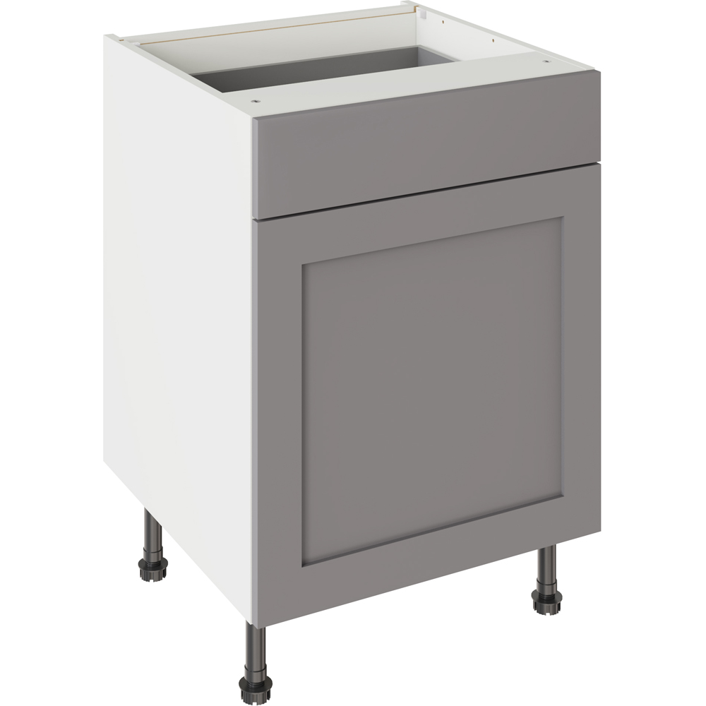 Kitchen Kit Shaker Matt Dust Grey 600 Drawerline Base Cabinet