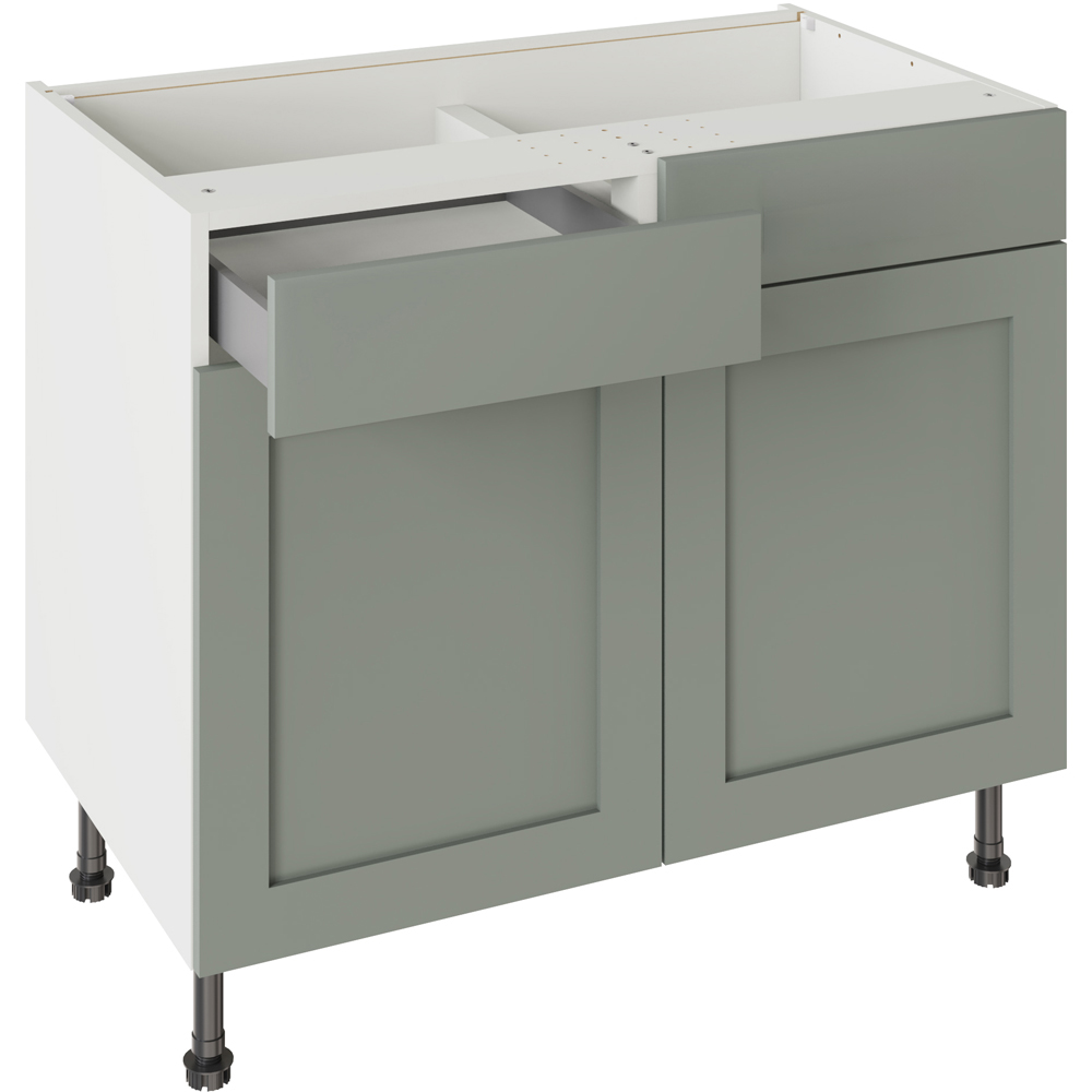 Kitchen Kit - Base Kitchen Cabinet - 1000 Drawerline - Sage Green