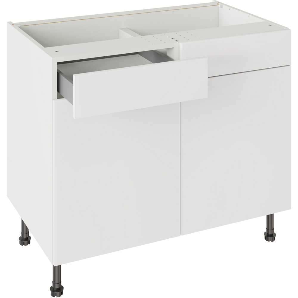 Kitchen Kit Slab Supermatt White 1000 Drawerline Base Cabinet