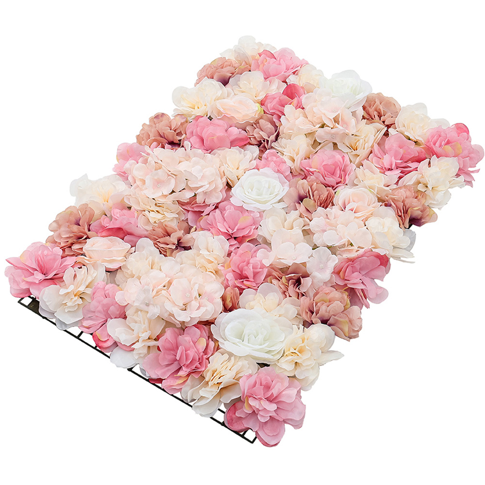 Living and Home Light Purple Artificial Rose Backdrop Wall Panel 60 x 40cm