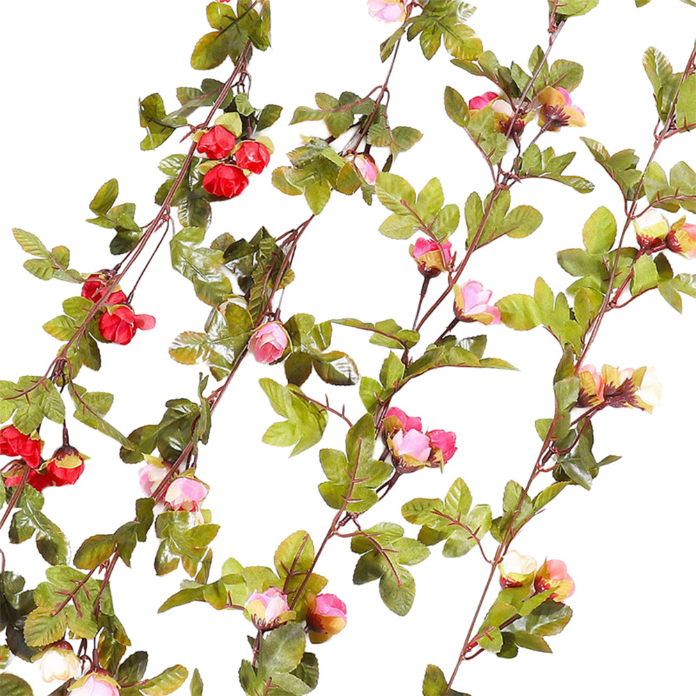Living and Home Light Pink Artificial Rose Vine Hanging Garland 213cm
