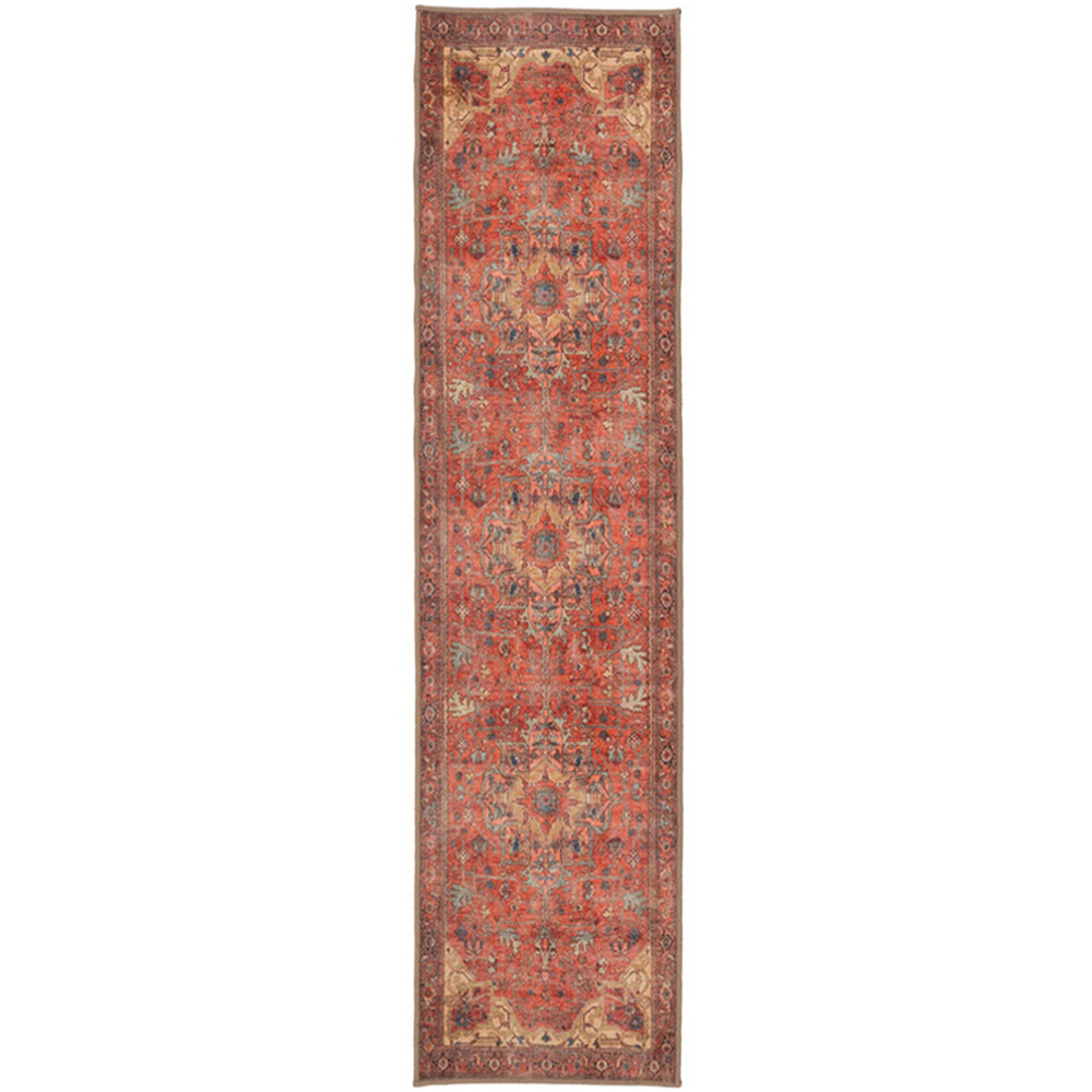 Kukoon Gold Coral Distressed Persian Inspired Rug 60 x 240cm