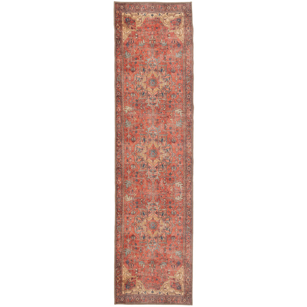 Kukoon Gold Coral Distressed Persian Inspired Rug 80 x 300cm