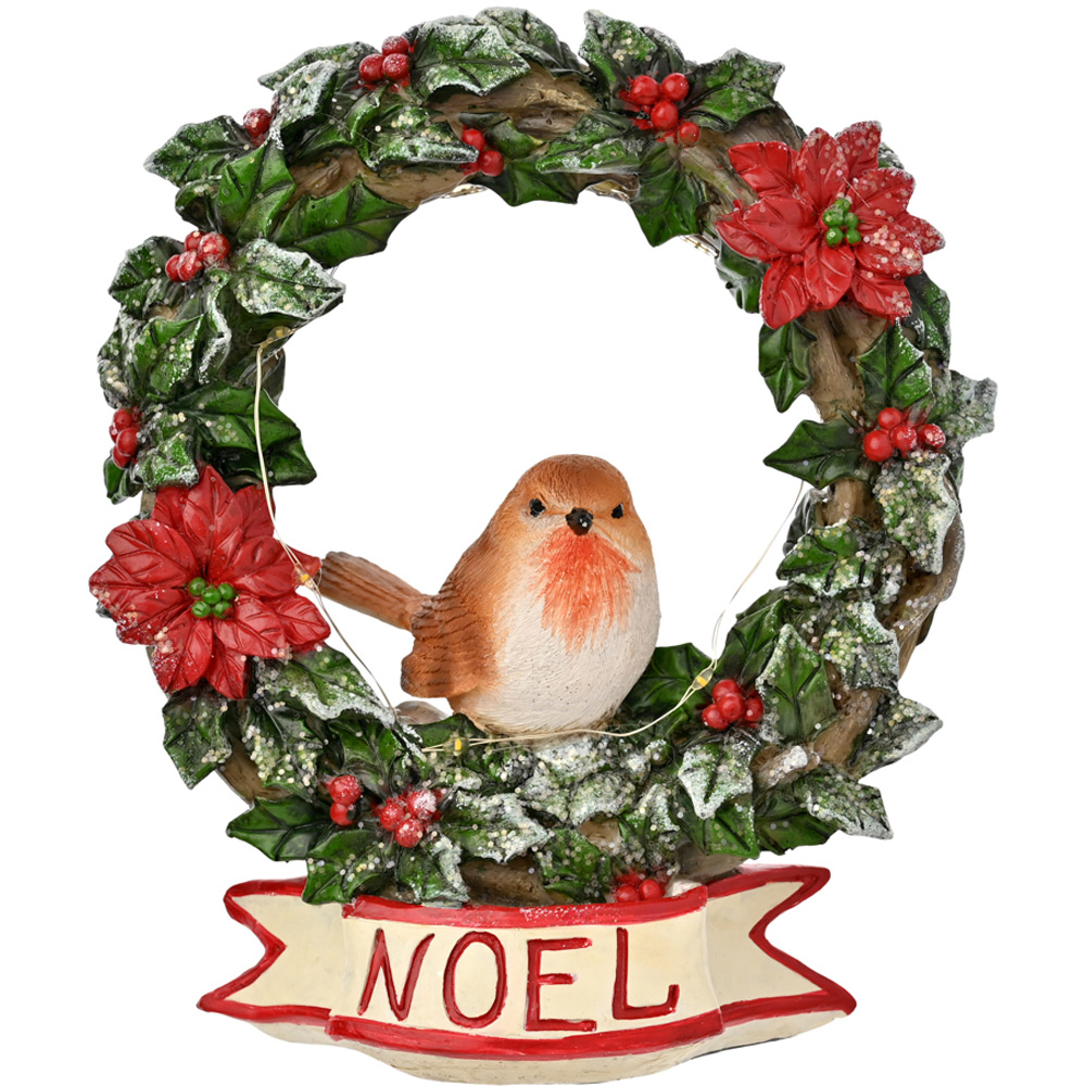 The Seasonal Gift Co. - Christmas Wreath Figurine - Ceramic - Red